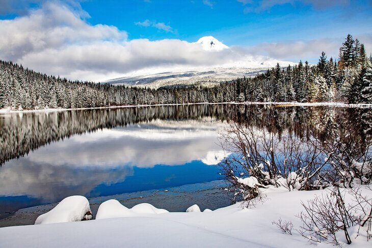 Trillium Lake in winter