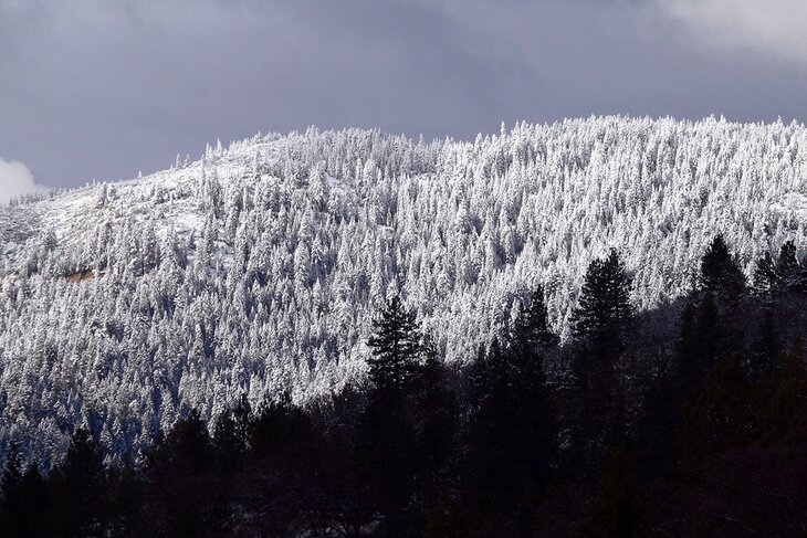 The Siskiyou Mountains covered in snow