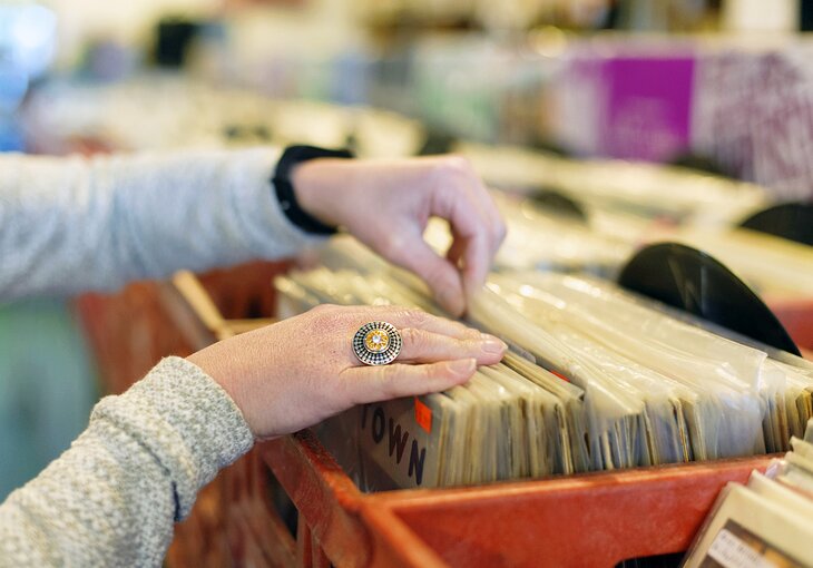 Browsing at a record store