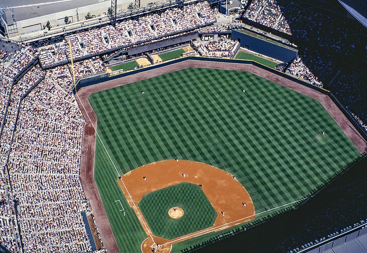 Aerial view of the baseball stadium in Seattle