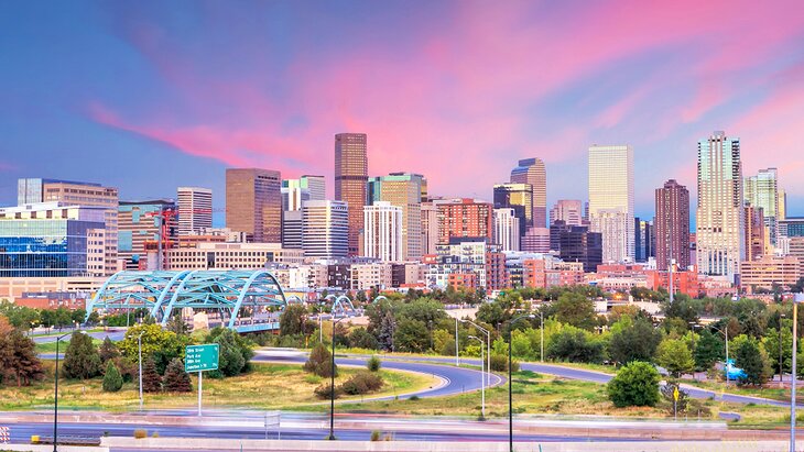 Downtown Denver, CO at twilight