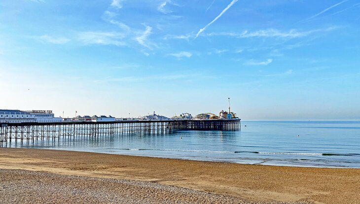 Brighton Beach and Palace Pier