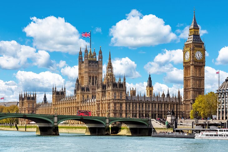 Houses of Parliament and Big Ben in London, England