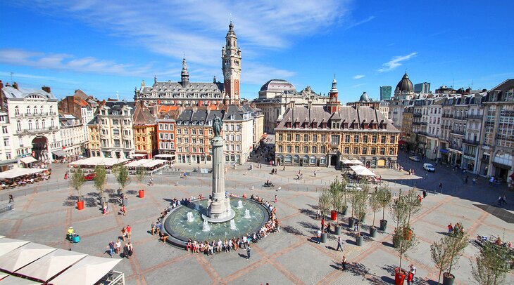 Aerial view of the main square in Lille