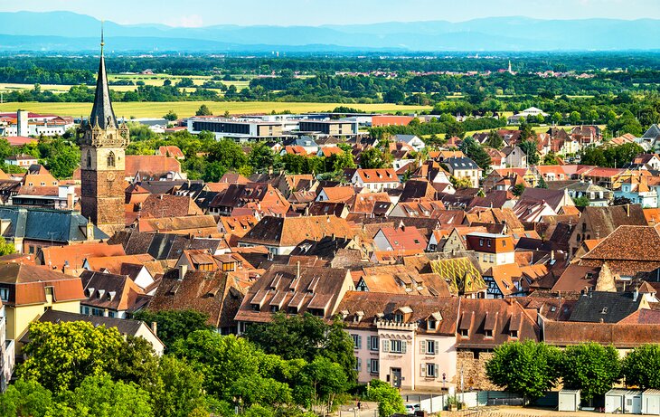 View of Obernai, a historic town in Bas-Rhin, France