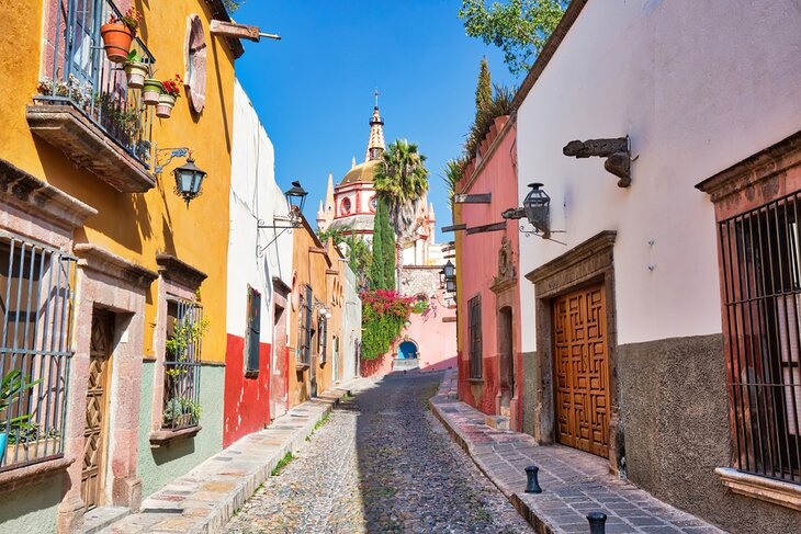 Colorful street in San Miguel de Allende