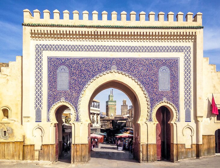 Bab Bou Jeloud gate in Fez, Morocco