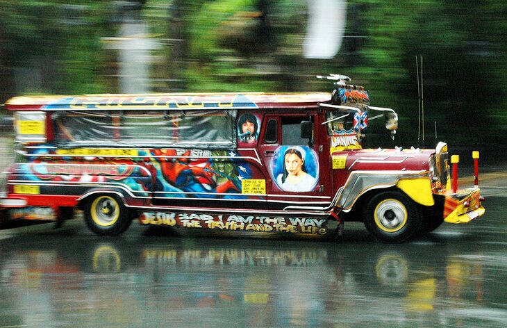 A jeepney on a street in Manila