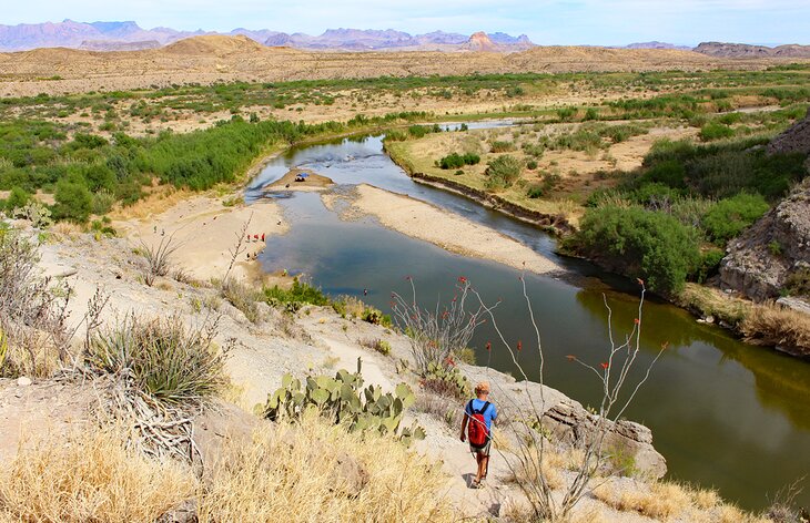 Author Michael Law hiking in Big Bend National Park