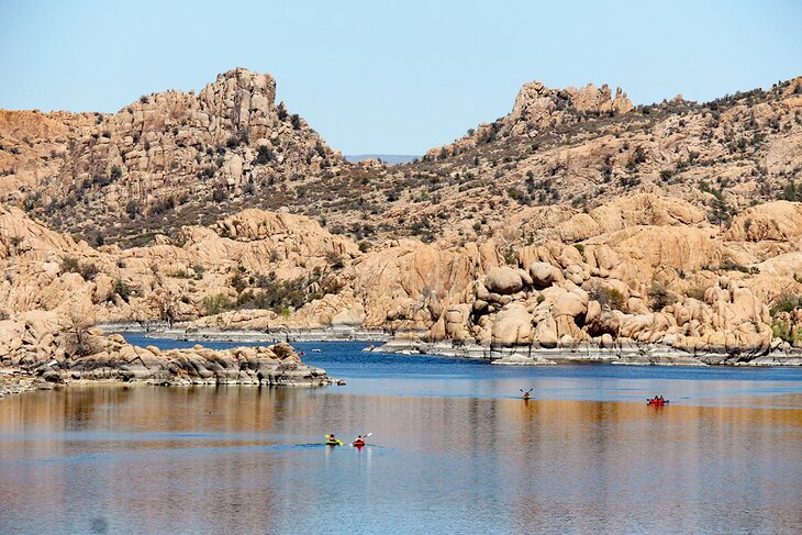 Kayakers on Watson Lake in Prescott