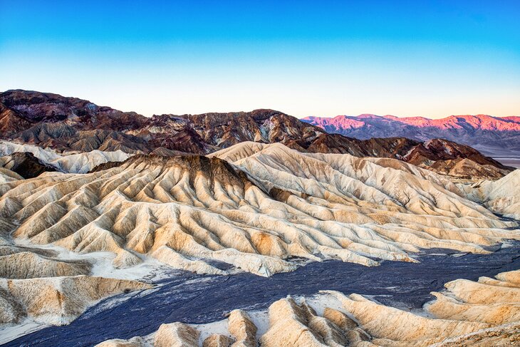 Zabriskie Point in Death Valley National Park at sunset