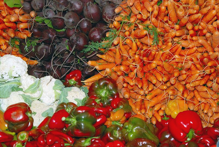 Vegetables for sale at the Saturday Market