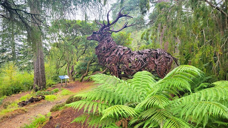 Sculpture in the gardens of Brodick Castle