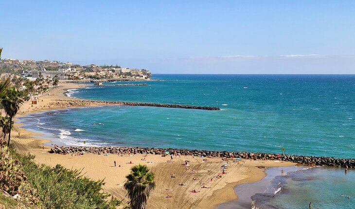 View over Playa del Ingles and Playa del Veril