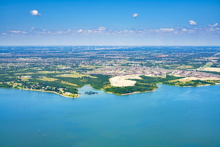 Aerial view of Lavon Lake