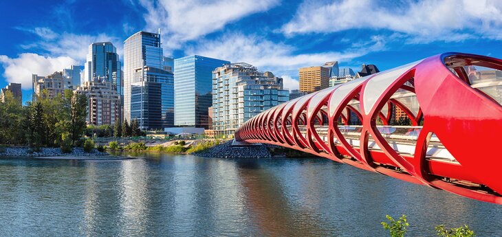 Peace Bridge across the Bow River in Calgary