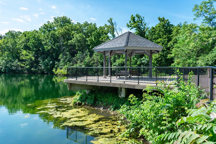 Gazebo at Quarry Lake in Naperville, Illinois