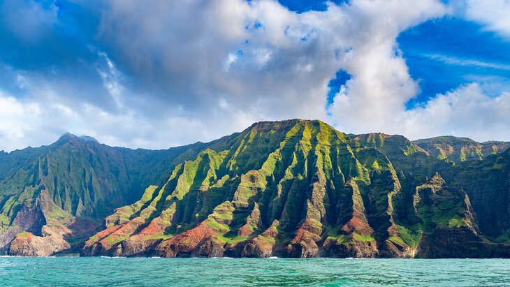 View of the Na Pali Coast from the water