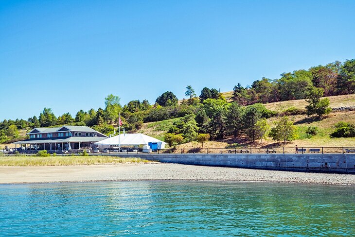 The beach on Spectacle Island