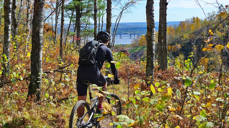 Mountain biker on the Piedmont Bike Trails