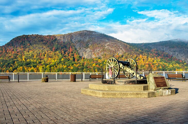 Waterfront in Cold Spring, New York during autumn