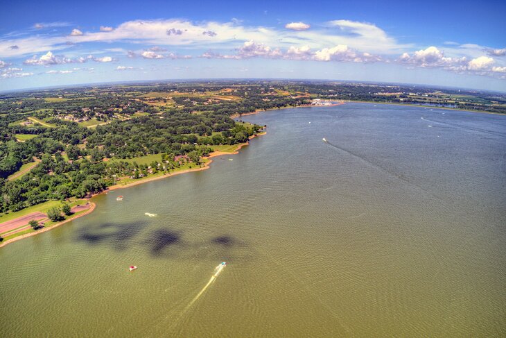 Aerial view of Lewis and Clark Recreation Area