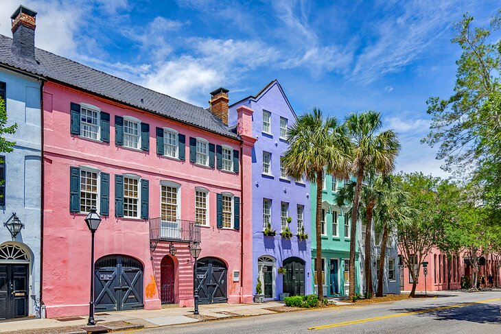 Colorful houses in Charleston, South Carolina