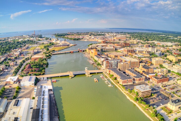 Aerial view of Green Bay, Wisconsin