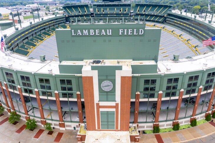 Aerial view of Lambeau Field