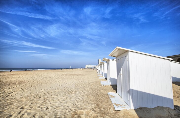 Huts on the beach in Ostend