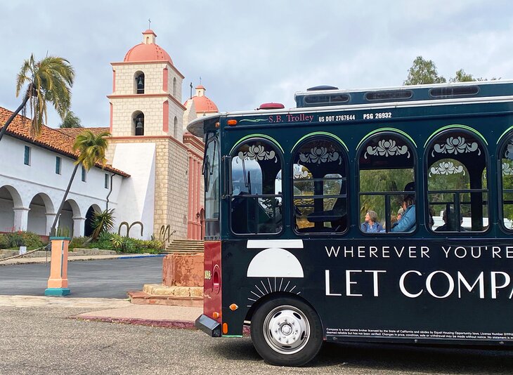 Santa Barbara Trolley at the Old Mission Santa Barbara