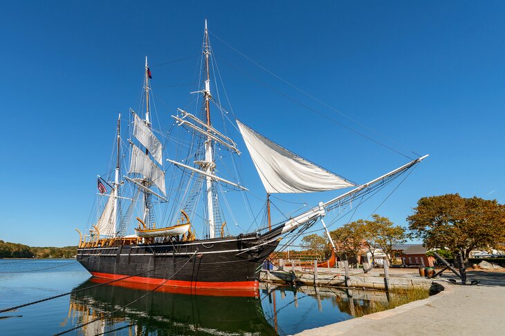 Charles W. Morgan whaling ship at the Mystic Seaport Museum