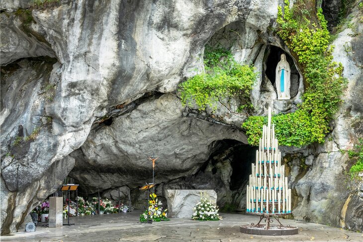 Statue of the Virgin Mary in the Grotto of the Sanctuary of Our Lady of Lourdes