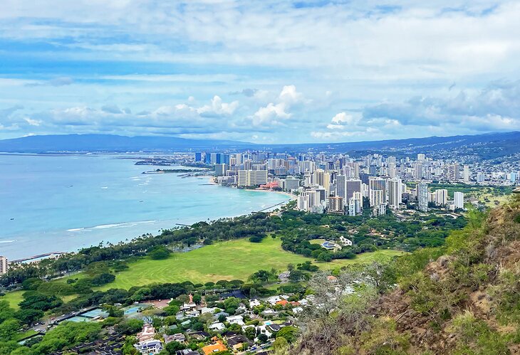 View over Waikiki from Diamond Head
