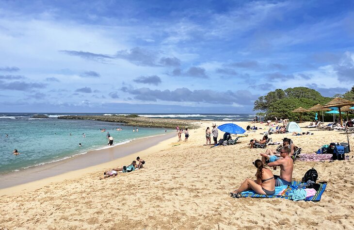 People enjoying Turtle Bay Beach