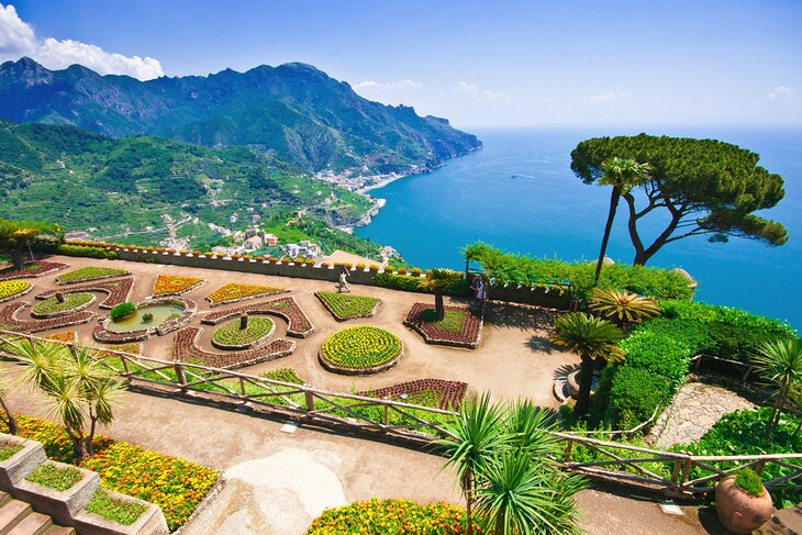 Stunning view from Villa Rufolo in Ravello, Amalfi Coast