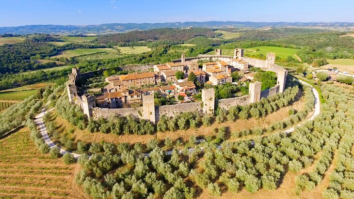 Aerial view of Monteriggioni, Tuscany