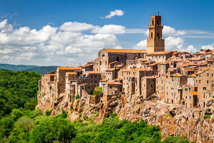 Pitigliano village along the route from Rome to Tuscany