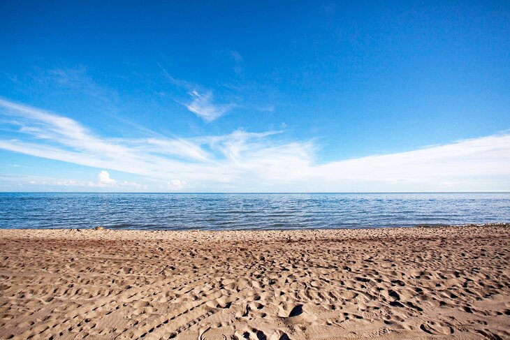 Beach in Long Point Provincial Park on Lake Erie