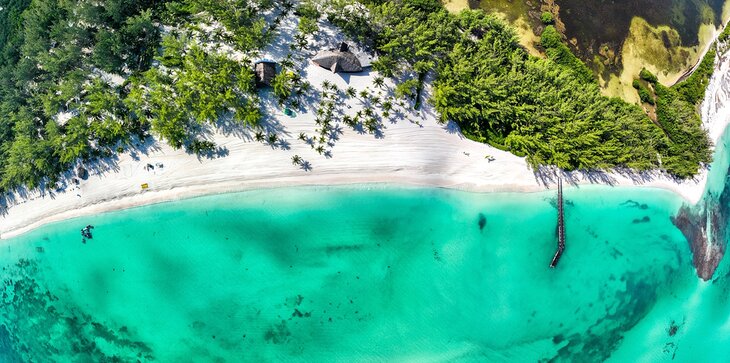 Aerial view of Passion Island (Isla de Pasion)