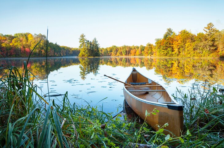 Canoe on a lake near Brainerd, Minnesota