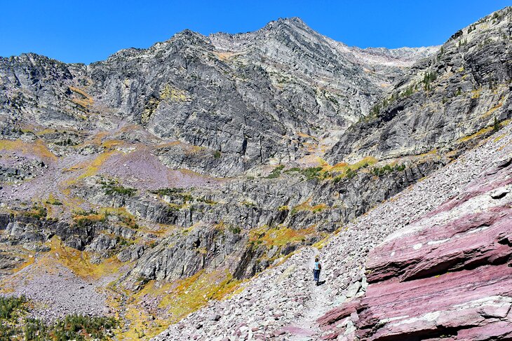 Hiking up to Sperry Glacier in Glacier National Park, Montana