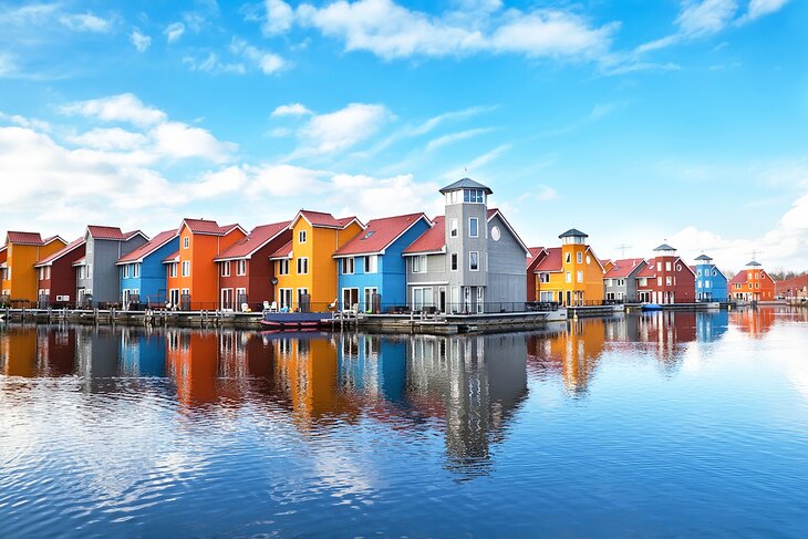 Colorful houses in Groningen, Netherlands