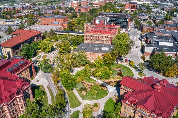 Aerial view of Fargo, North Dakota