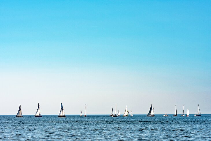 Sailboats on Lake Erie