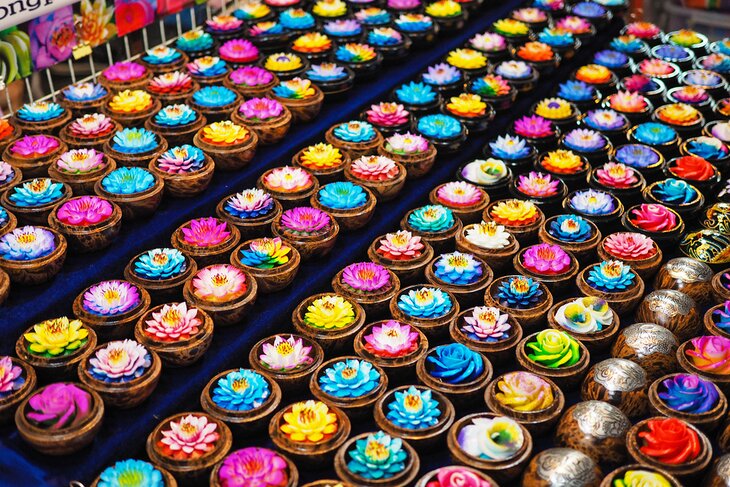Flower soaps for sale at the Saturday Walking Street