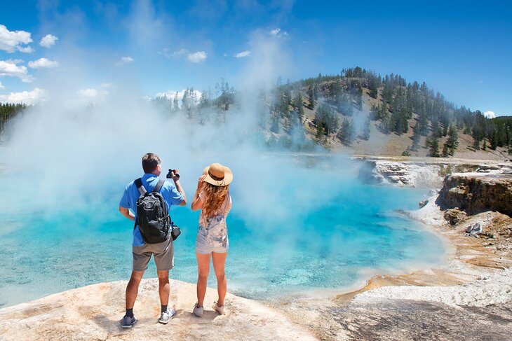 Excelsior Geyser, Midway Basin in Yellowstone National Park, Wyoming