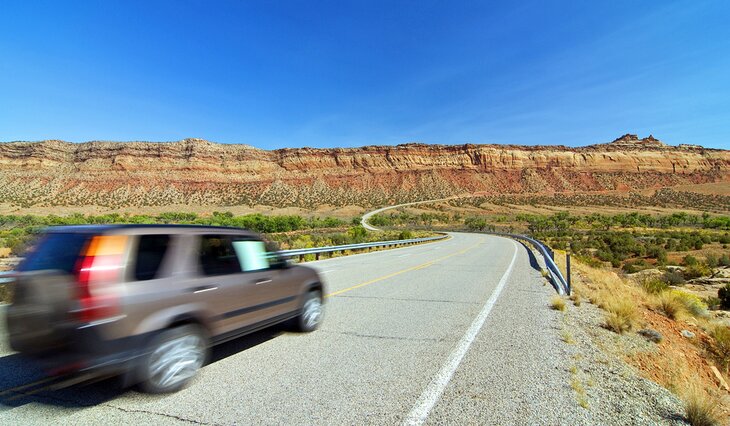 Car driving to the Grand Canyon