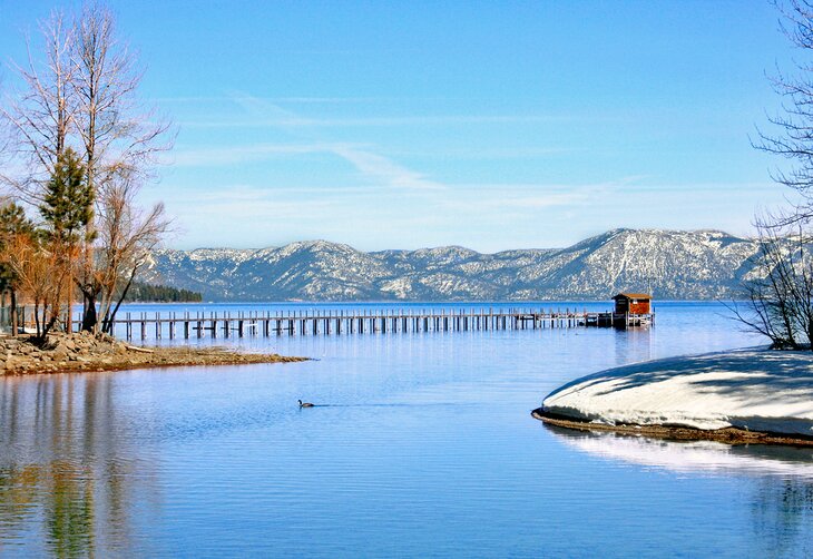 Tahoe City, California in the winter