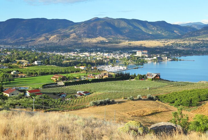 View over Penticton on the shores of Okanagan Lake